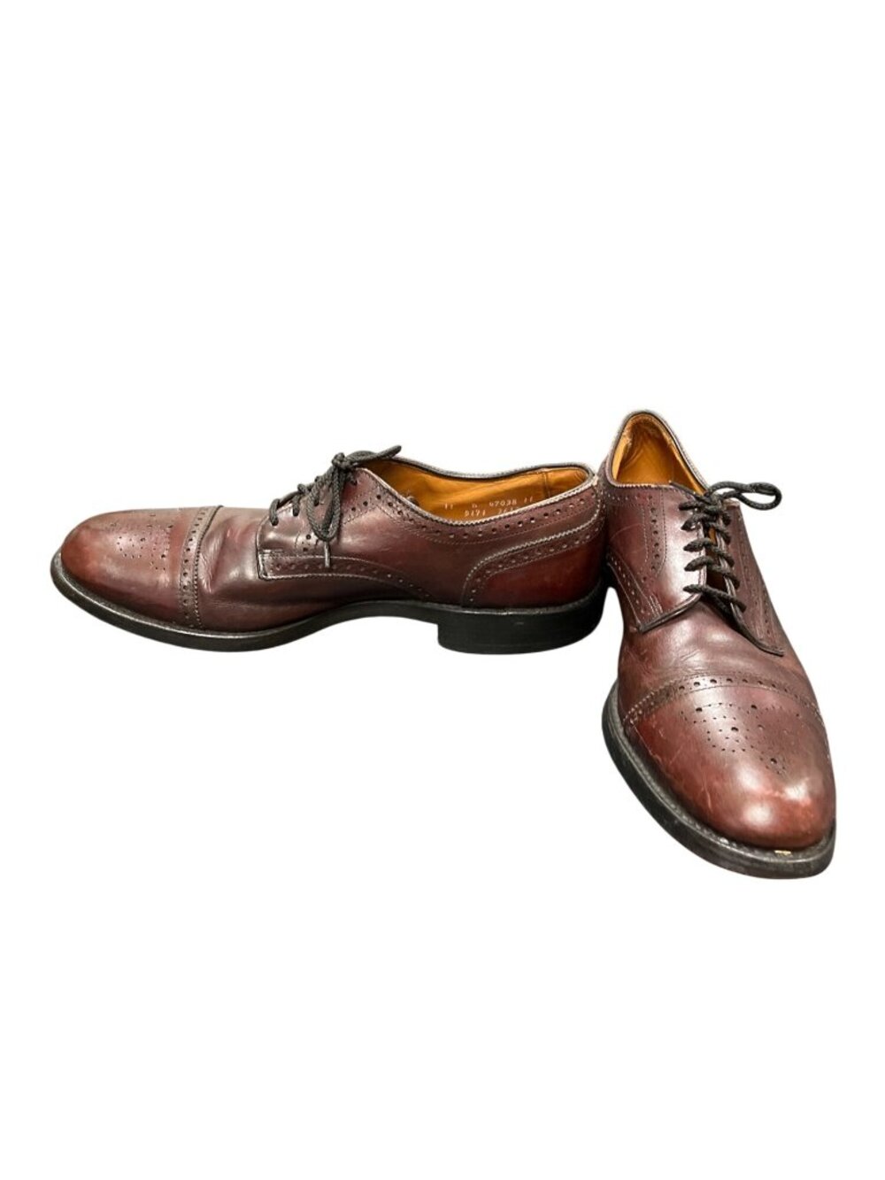 Allen Edmonds Lex mens brown leather brogue cap toe dress shoes sz 11B SKU 10711